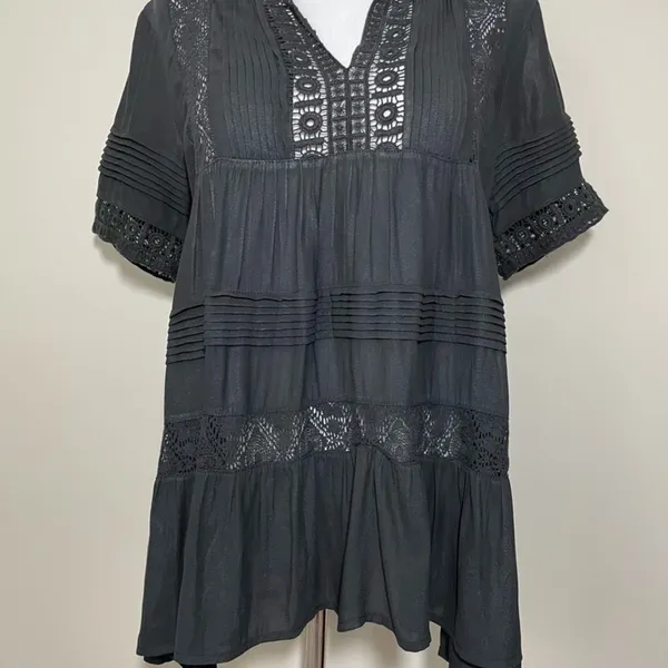 Anthropologie Maeve Tiered Lace Tunic - Image 4