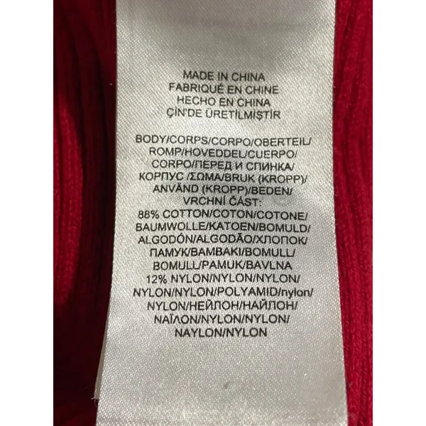 Lauren Ralph Lauren Ribbed Sweater Red Boat Neck Button Shoulder Women's Large - Image 8