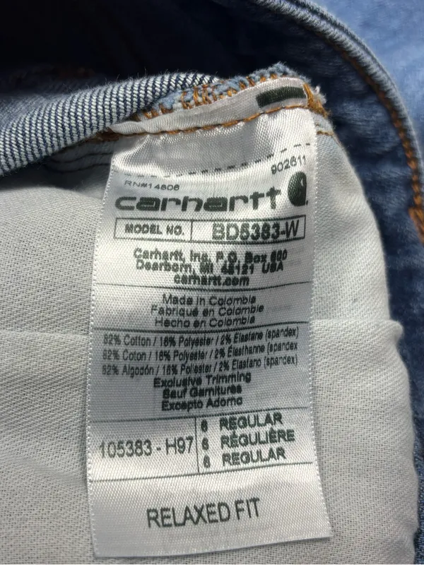 Carhartt Relax Fit Women's Blue Straight-Leg Jeans Size 6 - Image 9
