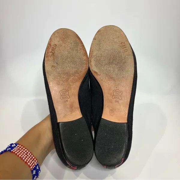 Zalo Anthropologie black pink flamingo flats women’s size 9 artistic indie‎ - Image 6