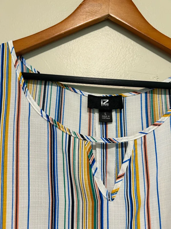 Semi cropped striped top Blue Size L - Image 4
