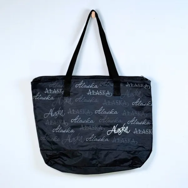 Black Tote Bag Alaska Multi Pocket Shoulder Strap Beach Travel Gorpcore - Image 2