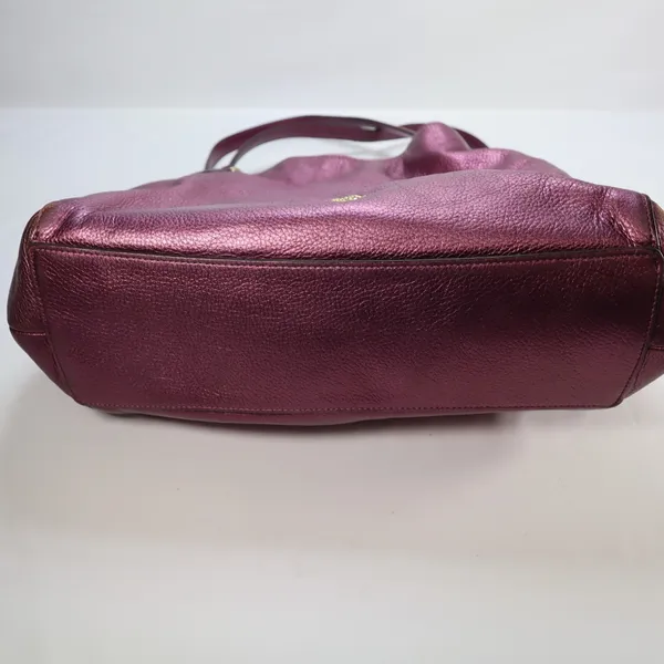 Coach Hallie Pebble Leather Shoulder Bag Metallic Berry F80271‎ Hobo Redefined - Image 4