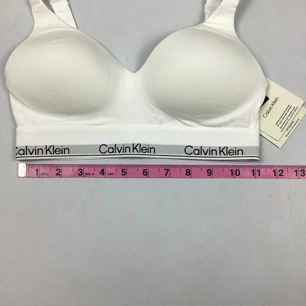 Calvin Klein White Cotton Modal Lift Bralette XS NEW! Retail $46 - Image 3