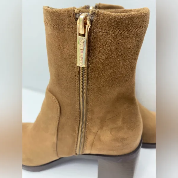 Anne Klein Astrid Brown Faux Leather Heeled Ankle Booties Size 8.5 - Image 10