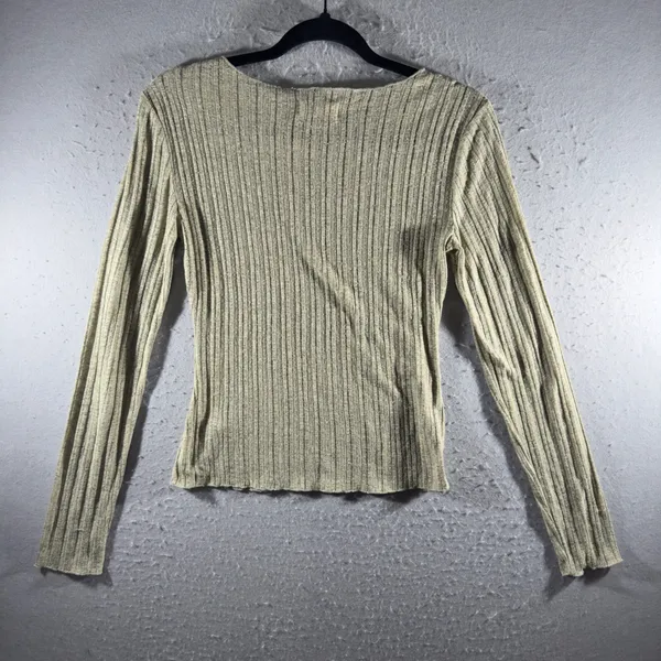 3235 | Natural Life Ribbed Knit Boat Neck Top Sage Green Boho Women S - Image 2
