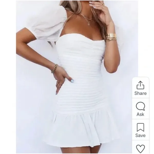 Hello Molly Mini Dress White - Image 2