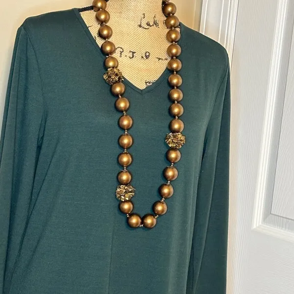 FULL SLEEVE EMERALD GREEN SLIP DRESS SIZE M (necklace sold separately) - Image 5