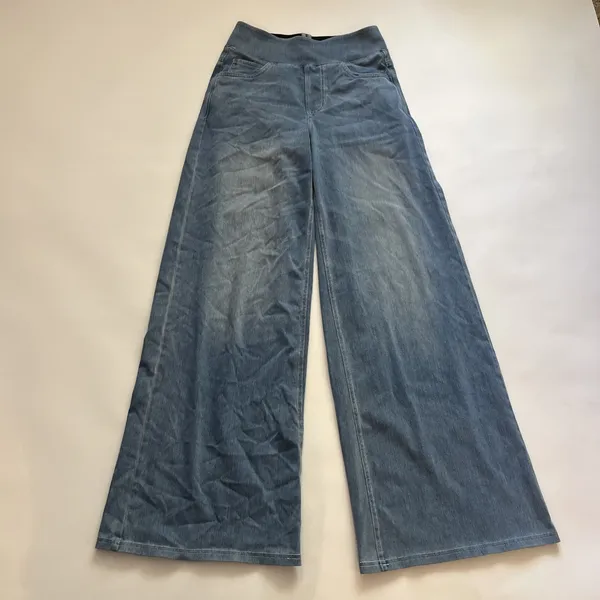 Halara Flex High Waisted Pockets Baggy Wide Leg Washed Casual Jeans XS Reg - Image 3