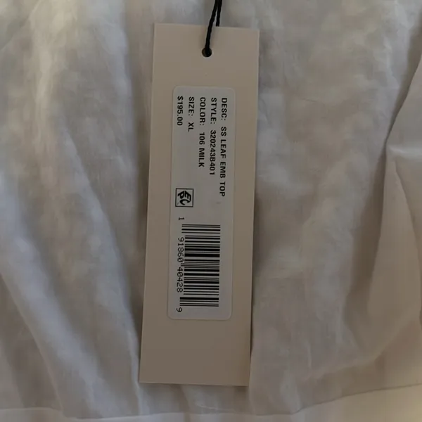 Rebecca Taylor La Vie Leaf Embroidered Cotton Top nwt $195 extra large XL corset - Image 15