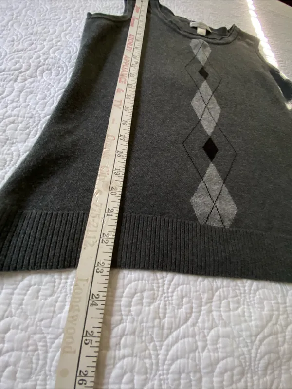 Christopher and Banks 100% Cotton Argyle Sweater Vest Size Large Preppy - Image 12