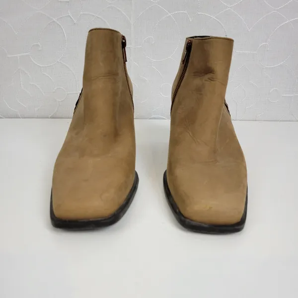 Etienne Aigner Womens Boots Size 7.5 Brown Suede Block Heels Ankle High - Image 9