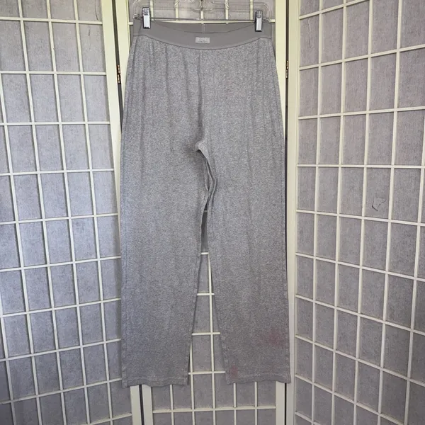 SKIMS Stretchy Cotton Light Heather Grey Straight Lounge Pajama Pants Size Small - Image 13