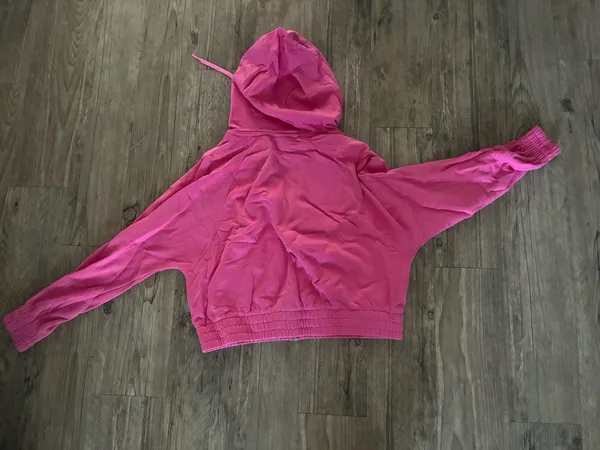 Nike Hot Pink Zip Cropped Hoodie with Black Logo - Image 3