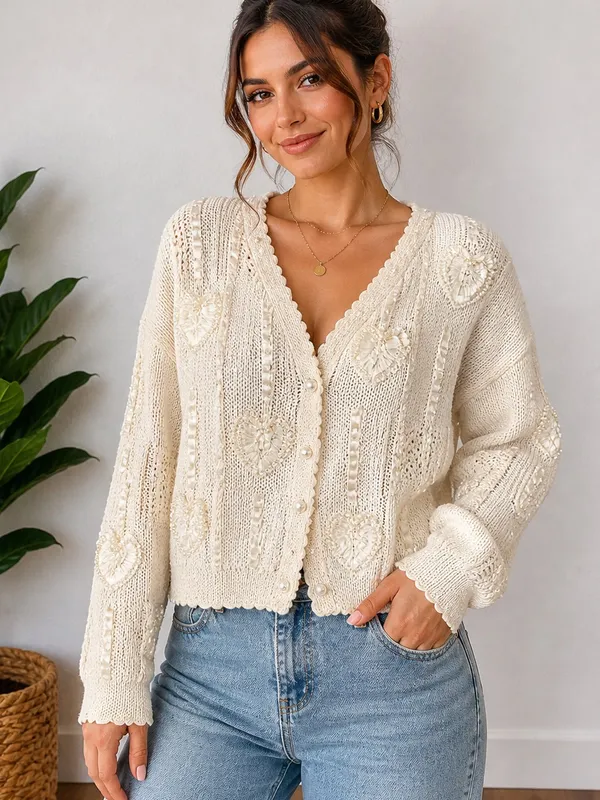 Cream Textured Button - Image 3
