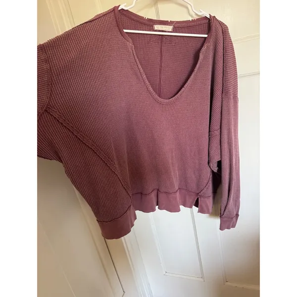 Free People purple‎ Buttercup oversized thermal size medium - Image 5