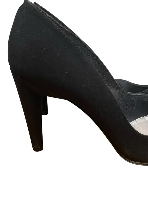 Stuart Weitzman Satin Pointed Toe Pumps Black Womens Size 7B Stiletto Heels - Image 2