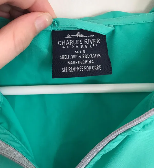 Charles River Apparel Teal Oversized Windbreaker - Image 3