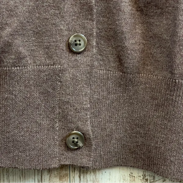 a • new day Brown Button-Up Cardigan Crop Bolero Women’s Size L Sweater Cover - Image 4