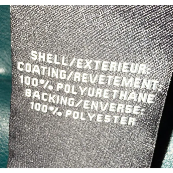 7 For All Mankind Faux Leather Pants Pine Green Straight Leg Womens Size Small - Image 9