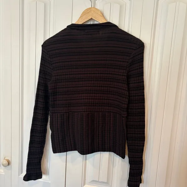 Gilded Intent Brown And Black Stripe Top Size‎ Large - Image 2