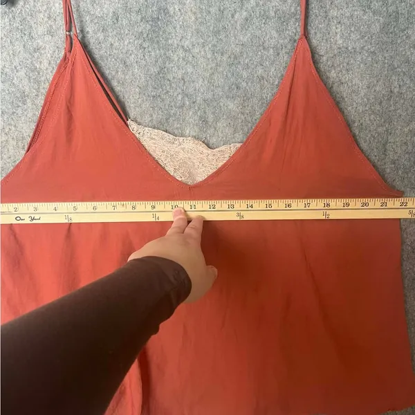 Free People Intimately Women's Medium Rust lace trim‎ v-neck Camisole Top - Image 5