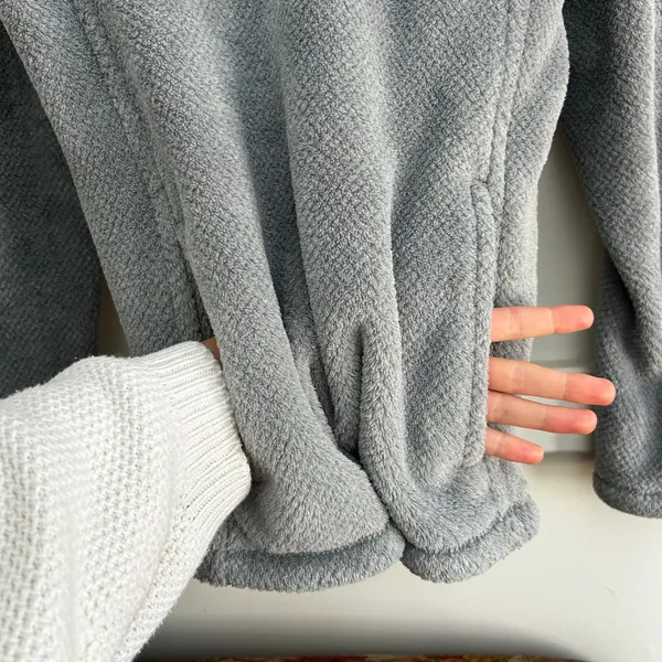 Patagonia‎ Re-Tool Snap-T Fleece Pullover Gray Coral Pink Polartec Womens Large - Image 8