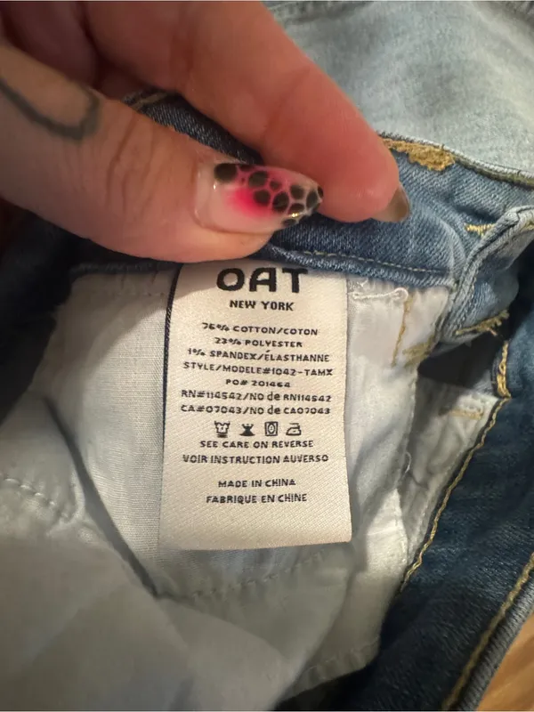 Oat New York Light Blue Wide-Leg Cropped Jeans - Image 6