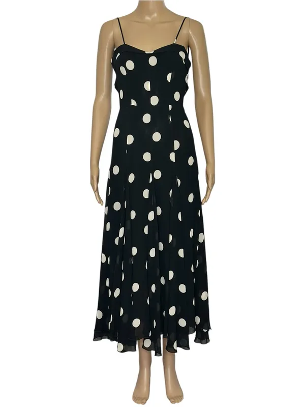 REFORMATION Fredo Polka Dot Midi Dress, Black, 0 (US) - Image 2