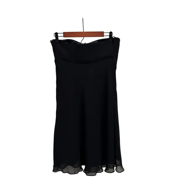 White House Black Market Black Tie Chiffon Strapless Cocktail Dress Size 6 - Image 3