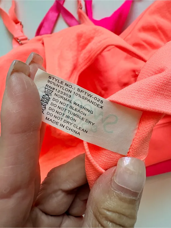 Neon Pink & Neon Coral Seamless Sports Bralettes - Women Intimates XL - Image 8