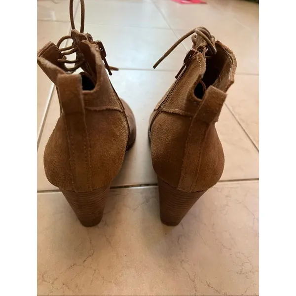 Lucky Brand Tan Yoanna Suede Wedge Bootie Women's Size 8 - Image 5