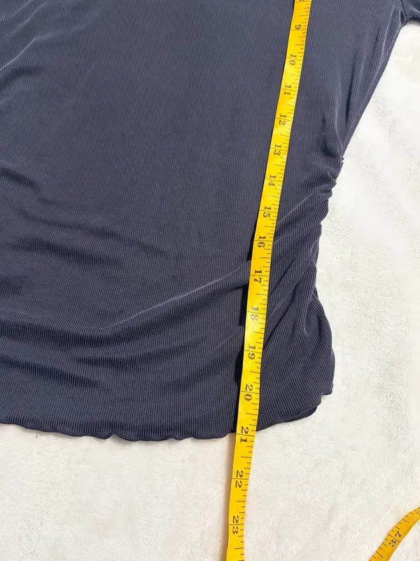 Free People Intimately Charcoal Grey Crew Neck Half Sleeve Ribbed Top XS - Image 6