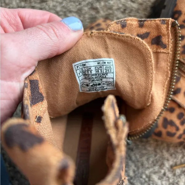 Billabong Leopard Print Lace and Zip Booties - Image 8