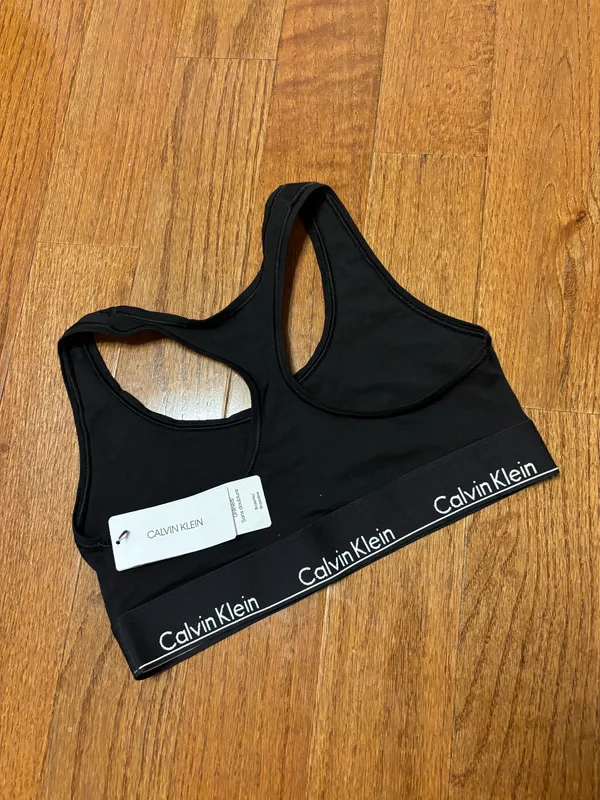 NWT Calvin Klein Modern Cotton Unlined racer back Bralette logo band - Image 4