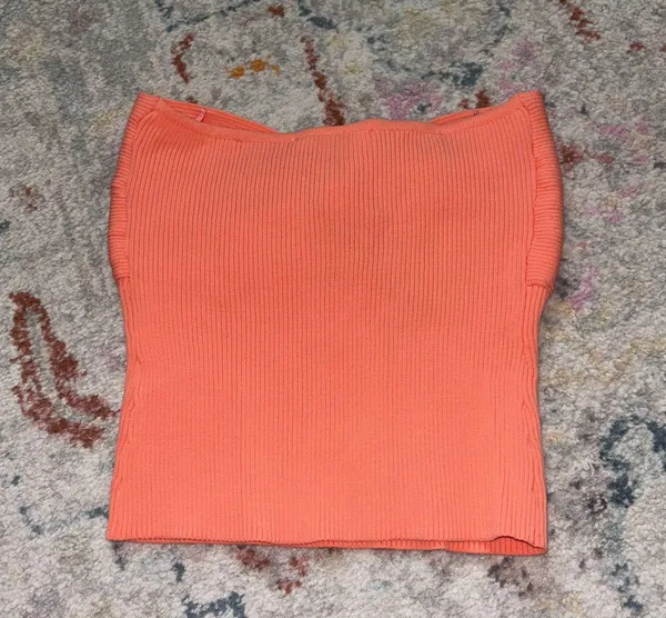 Happily Grey Ribbed Tube Top Orange - Image 2