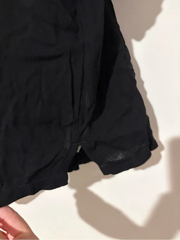 Lefties Classic cropped pocket Button-Up Short Sleeve‎ Shirt black size Medium - Image 4