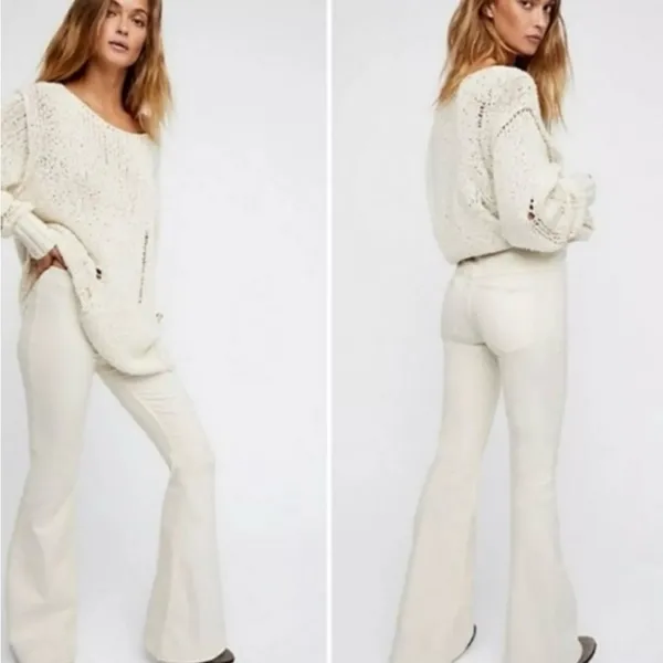 NWT Free People Penny Pull on Flare Jeans ~ White~ size 32 🤍 - Image 3