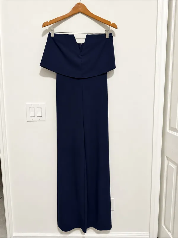 Lulus Power of Love Navy Blue Strapless Jumpsuit Sz S - Image 3