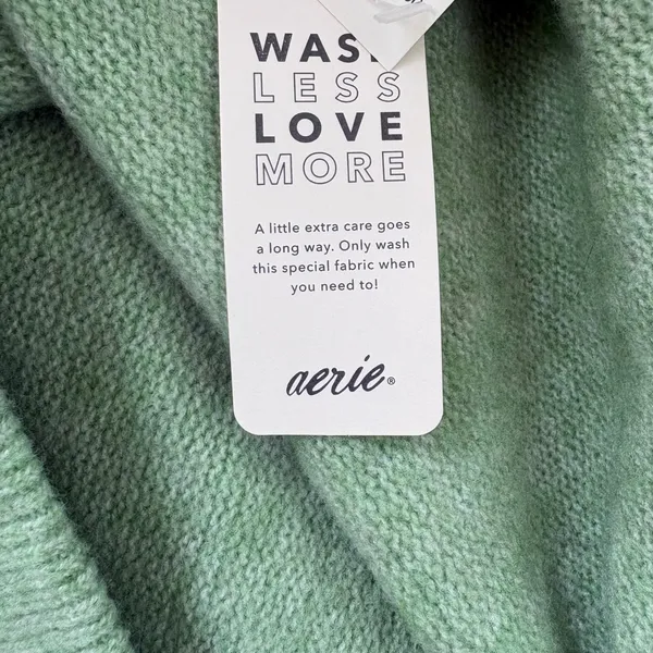 Aerie V-Neck Sweater‎ Small Sage Green NEW Oversized Marl Knit Pullover Cozycore - Image 12