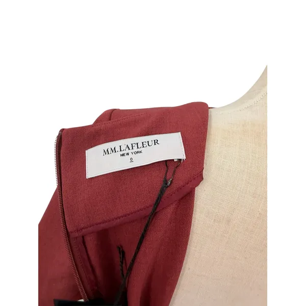 M.M.LaFleur Emily Square Neck A-Line Work Dress Brick Red NWT Size 0 - Image 9