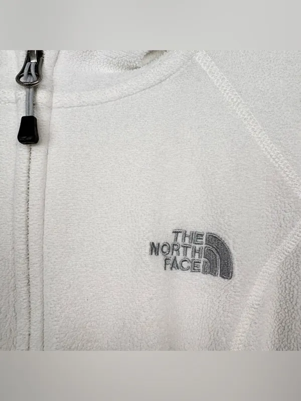 NORTH FACE Polartec Classic Women’s White Fleece Zip Hoodie Size S - Image 7