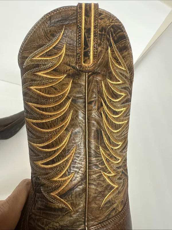Ariat Brown Leather Embroidered Western Heeled Boots - Image 10