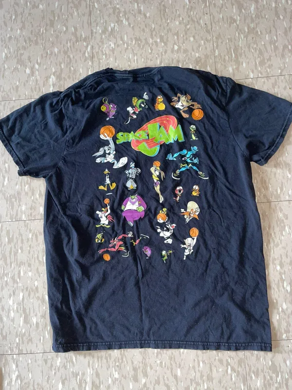 Looney Tunes original space jam double sided black large t shirt good condition - Image 4