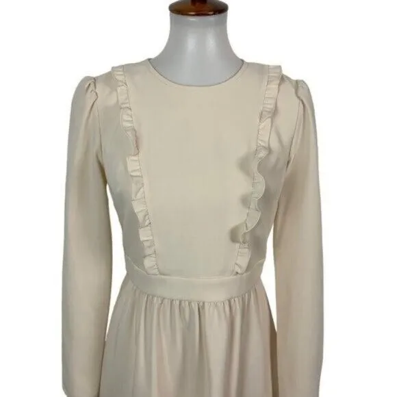 Gal Meets Glam Hayley Dress 4 Ivory Long Sleeve Back Zip Romantic‎ Chic - Image 3