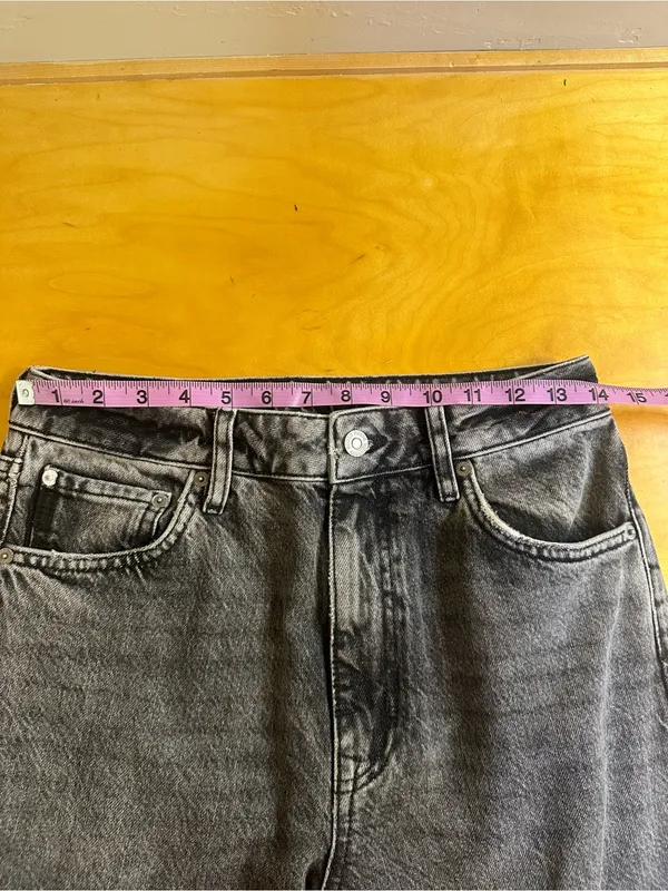 Superdry Mid Rise Wide Leg Jeans Black Wash 28/30 New - Image 13