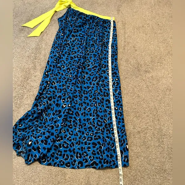 Periwinkle blue cheetah print‎ dress neon one shoulder size medium boutique NWT - Image 4