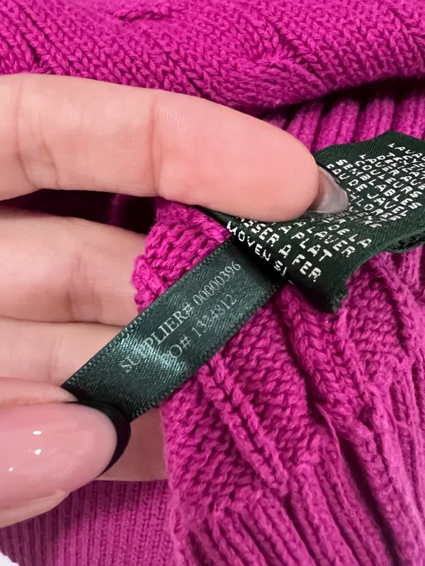 Ralph Lauren Pink Cable Knit Sweater S Preppy Academia Coastal - Image 4