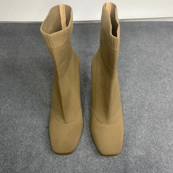 INC‎ Knit Sock Boots Women's Stiletto Heel Pull On Ankle Chic Taupe 8.5M EUC - Image 3