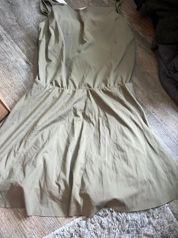 NWT Halara size L, draped backless, g-hook, 2-in-1 side pocket mini dress - Image 3